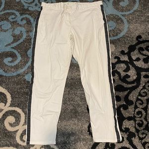 Gap white khakis with black faux leather accents(Size16)